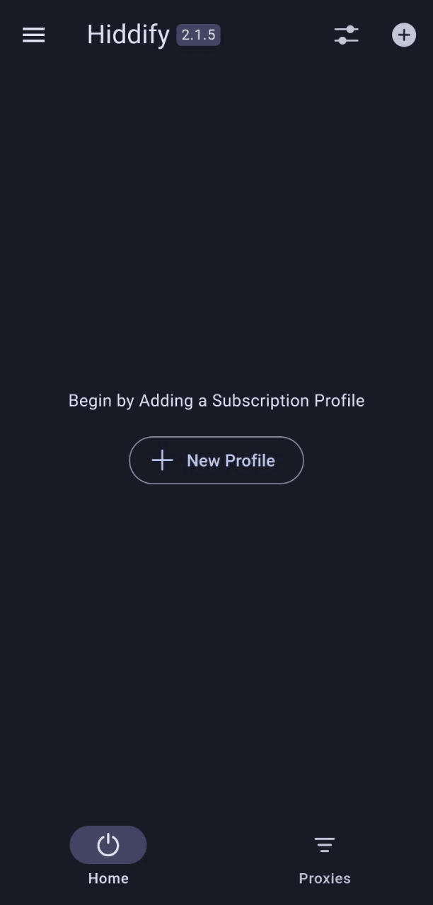 Hiddify Android Step 1